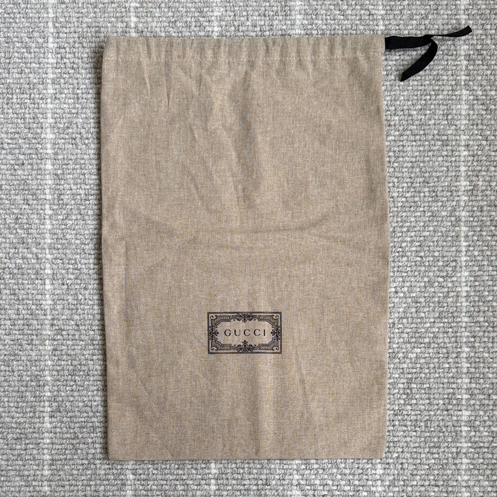 Gucci Beige Dust Bag with Black Drawstring